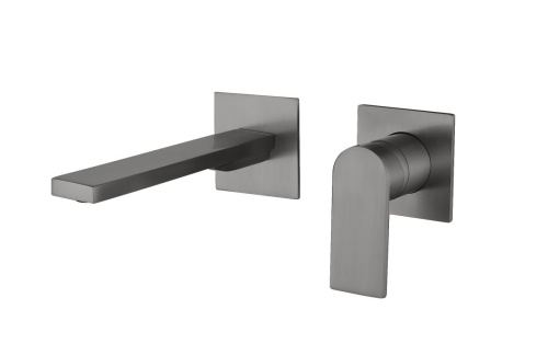 Смеситель AQG Alpha 01ALC180GM встраиваемый в стену оружейная сталь