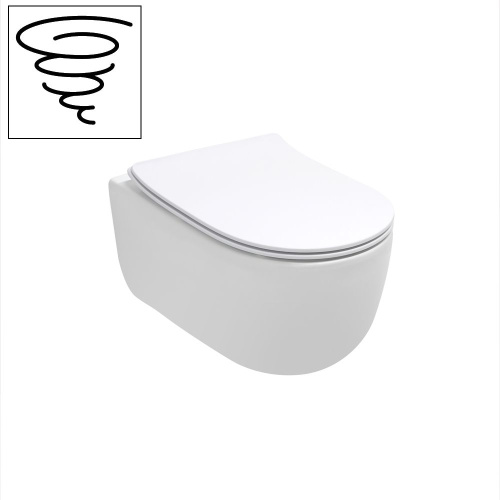 Унитаз подвесной Olympia Tornado TORSETR01 белый глянцевый с сиденьем микролифт смыв торнадо