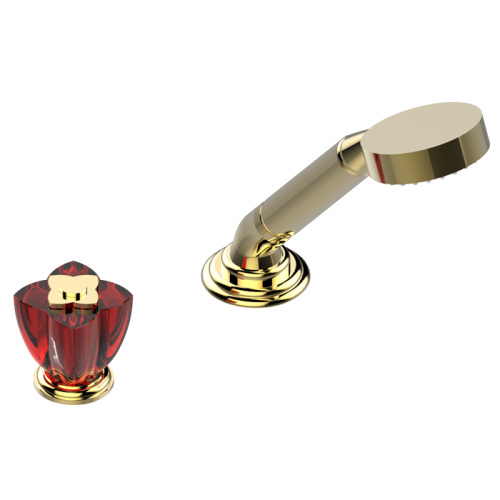 Смеситель THG Petale de Cristal rouge U6C-F01-6532/60A на борт ванны золото