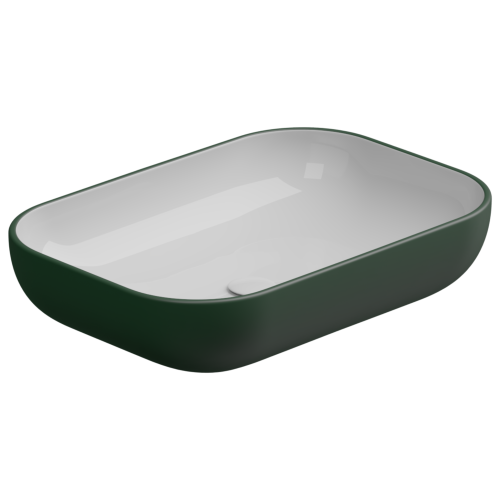 Раковина GSG Ceramic Design Easy 60см EALAVRE60BI000/036 накладная цвет белый/болотный