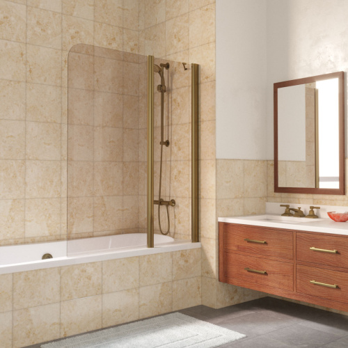 Душевая шторка на ванну Vegas-Glass E2V LUX ST E2V LUX ST 125 5 5 R 125х151 стекло тонированное профиль бронза