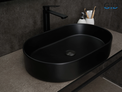 Раковина Gid Lago 61 см Bm1479 (53354) накладная цвет черный матовый