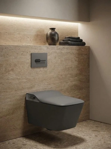 Умный унитаз подвесной с биде Arrow AKB2130AG-2H серый с сиденьем микролифт безободковый каскадный смыв