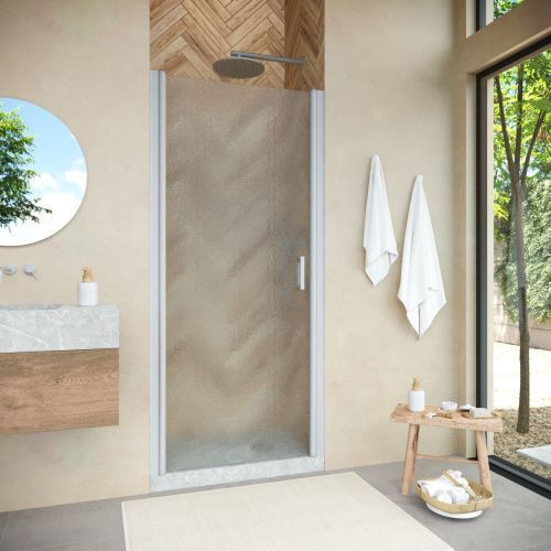 Душевая дверь Vegas-Glass EP NOVO EP NOVO 60 07 02 60х190 стекло рифленое профиль хром