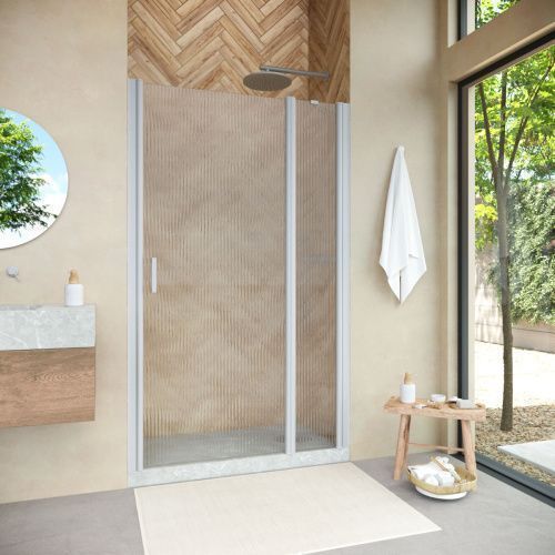 Душевая дверь Vegas-Glass EP-F-1 NOVO EP-F-1 NOVO 100 07 Moru R 100х190 стекло рифленое профиль хром