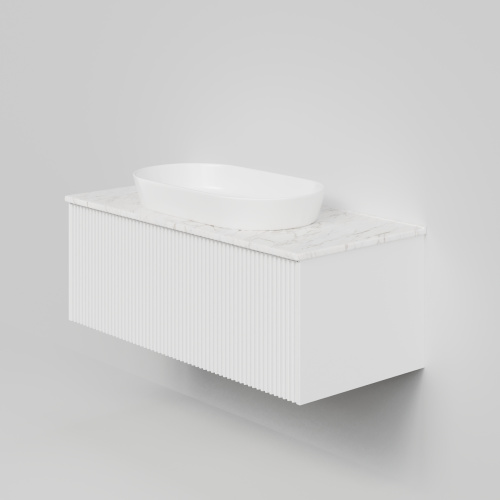 Тумба со столешницей La Fenice TERRA NFNC-01-TER-B-100-3-GG 102х37х47 подвесная цвет белый