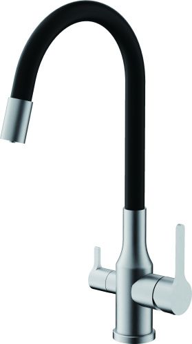 Смеситель для кухни Belz B76814-1 на мойку черный/сатин