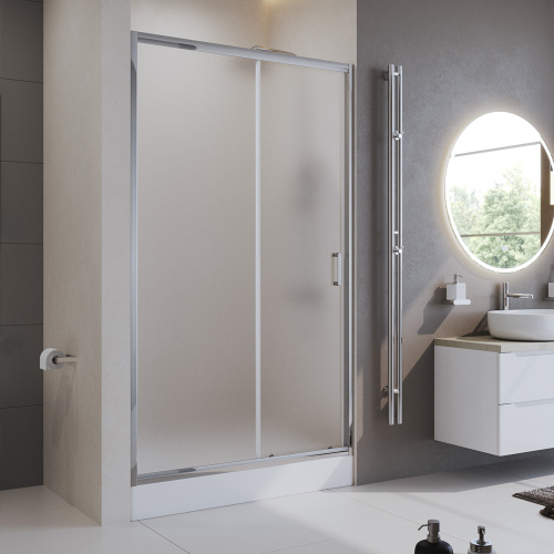 Душевая дверь BelBagno UNO-195 UNO-195-BF-1-160-P-Cr 160х195 стекло рифленое профиль хром
