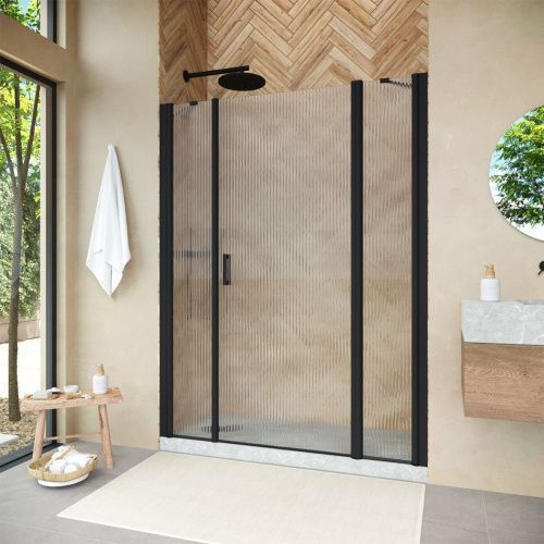 Душевая дверь Vegas-Glass EP-2F NOVO EP-2F NOVO 210 02М Moru R 210х190 стекло рифленое профиль черный