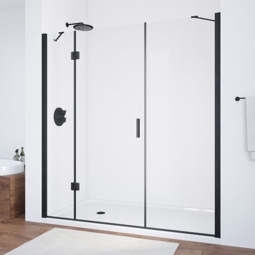 Душевая дверь Vegas-Glass AFP-F TUR+NOVO AFP-F NOVO 140 02М crystalvision L 140х190 стекло прозрачное профиль черный