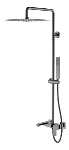 Душевая стойка Boheme Qubic 478-GM настенная цвет графит
