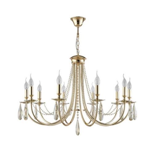 Люстра подвесная Crystal Lux Victoria (Вицториа) Victoria SP10 Gold/Amber