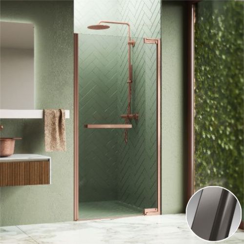 Душевая дверь Novellini N180 N1801B80-1N 80х200 стекло прозрачное профиль черный матовый