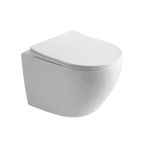 Унитаз подвесной WesnaArt Nova 214-NOV03 белый с сиденьем микролифт безободковый смыв торнадо