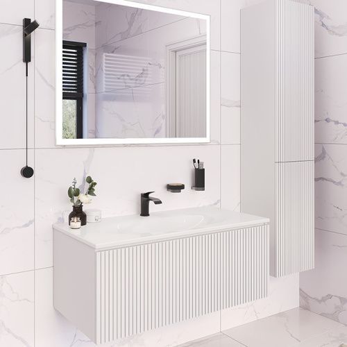 Тумба с раковиной TW collection Shape SHAP100-B+547001*1 100х50х42 цвет белый матовый