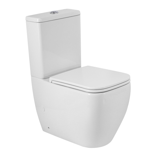 Унитаз напольный с бачком BelBagno LUCE BB2197CP-TOR/SC/BB2197T белый с сиденьем микролифт безободковый смыв торнадо