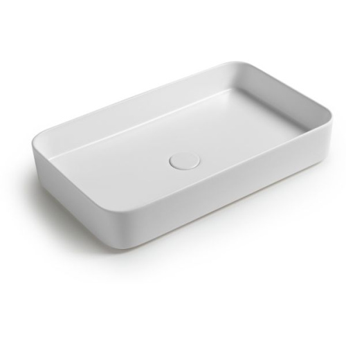 Раковина керамическая White Ceramic Blade W0517SETPL/Blade 65х40 накладная цвет сливовый матовый без отверстий под смеситель