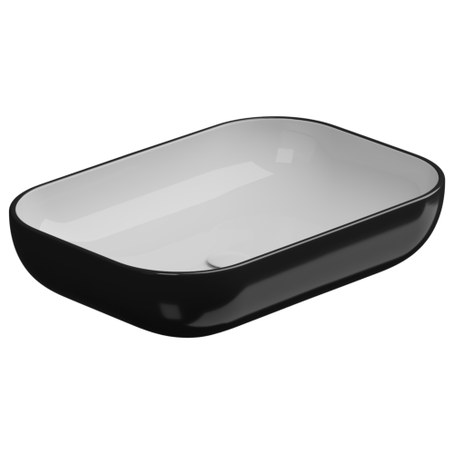 Раковина GSG Ceramic Design Easy 60см EALAVRE60BI000/002 накладная цвет белый/черный