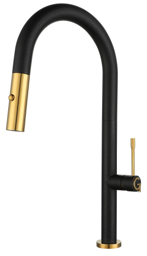 Смеситель для кухни Rivelato 3972500 antracite oro на мойку черный/золото