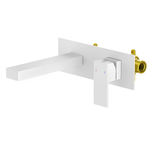 Смеситель для раковины Timo Selene 2071/16SM встраиваемый в стену белый матовый