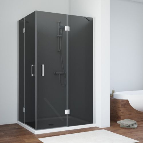 Душевой уголок Vegas-Glass AFA-F TUR+NOVO AFA-F NOVO 90*80 07 07 R 90х80 стекло тонированное профиль хром без поддона