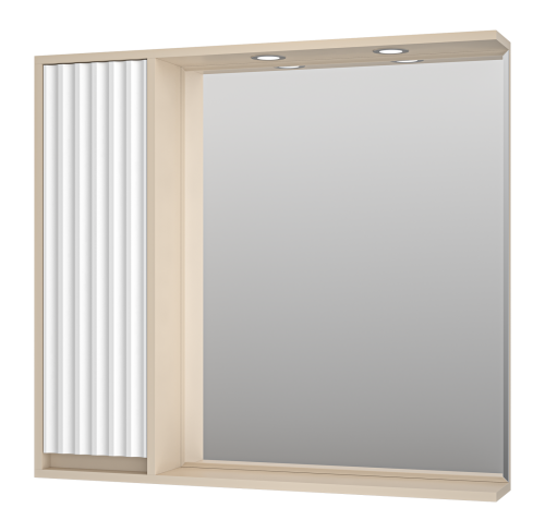 Зеркало-шкаф Brevita Balaton BAL-04090-03-01Л 88х14х80 подвесной цвет белый/бежевый Зеркало-шкаф Brevita Balaton BAL-04090-03-01Л 88х14х80 подвесной цвет белый/бежевый