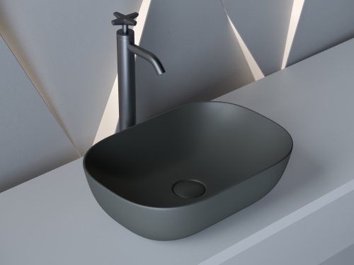 Раковина Ceramica Nova ELEMENT 46 см CN6009MDH накладная цвет темный антрацит матовый
