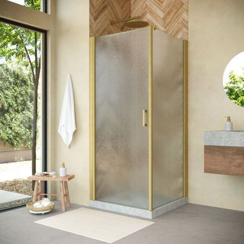 Душевой уголок Vegas-Glass EP-Fis NOVO EP-FIS NOVO h2000 90*80 03 02 L 90х80 стекло рифленое профиль золото без поддона