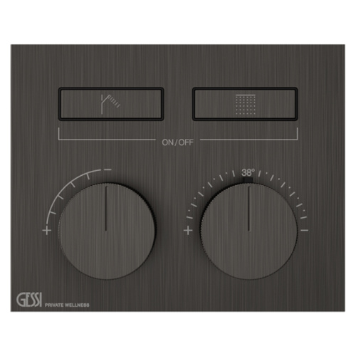 Смеситель для душа Gessi Hi-Fi 63004#707 встраиваемый в стену черный с термостатом (внешняя часть)