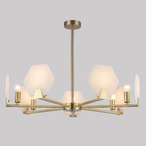 Люстра на штанге Eurosvet Marble (Марбле) 60158/7 латунь Smart