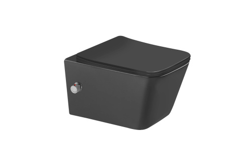 Унитаз подвесной SantiLine SL-5004SM-BD цвет белый с сиденьем микролифт безободковый смыв воронка-водоворот