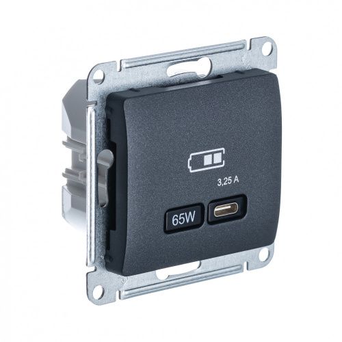 USB Розетка тип-C 65W высокоскор.заряд. QC, PD Systeme Electric Glossa (Глосса) GSL000727