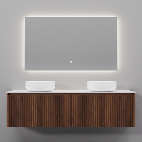 Тумба с раковиной+зеркало ArtDecco Camilla (Камилла) ACM15W22D3M0 150x45x40 подвесная цвет черный орех