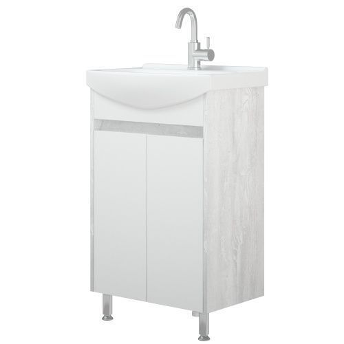 Тумба под раковину Corozo Орегон SD-00001444 52х30х85 цвет белый/коричневый