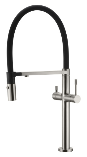 Смеситель для кухни Boheme Uno 115-NB на мойку никель брошированный