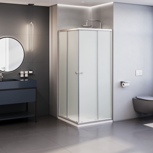 Душевой уголок RGW Dolphin 28912588-101 80х80 стекло текстурное профиль хром глянцевый без поддона