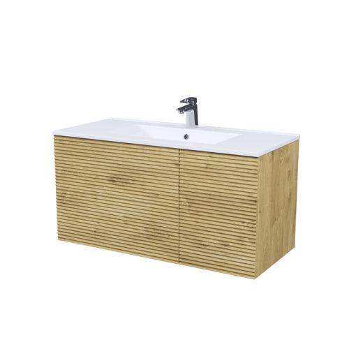 Тумба с раковиной IDDIS Bild BIL10V0i95K 100х45х50 подвесная цвет дуб