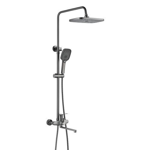 Душевая стойка Shevanik S6236T настенная цвет оружейная сталь