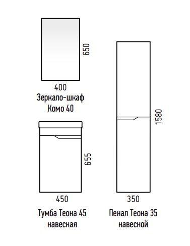 Тумба под раковину Corozo Теона SD-00001628 42х23х60 - фото 3