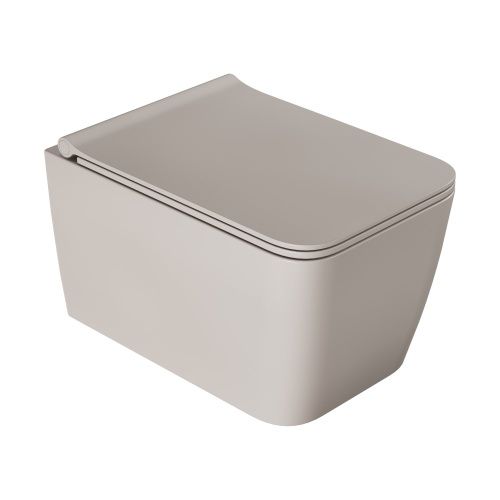 Унитаз подвесной Boheme Zen 967-SET-D цвет бежевый с сиденьем микролифт безободковый каскадный смыв