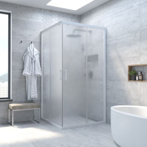 Душевой уголок Vegas-Glass ZA TUR+NOVO ZA NOVO h2000 110 01 10 110х110 стекло матовое профиль белый без поддона