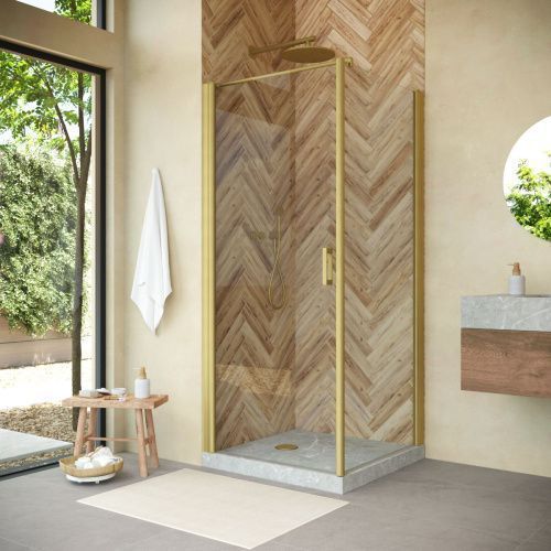 Душевой уголок Vegas-Glass EP-Fis NOVO EP-FIS NOVO h2000 90*80 03 crystalvision L 90х80 стекло прозрачное профиль золото без поддона