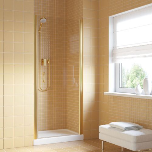 Душевая дверь Vegas-Glass EP LUX EP LUX 60 09 01 R 60х200 стекло прозрачное профиль золото