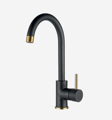 Смеситель для кухни Webert YN920302723 на мойку черный/золото