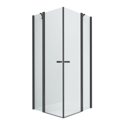Душевой уголок New Trendy NEW SOLEO Black K-0761 110х90 стекло прозрачное профиль черный без поддона