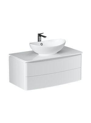 Тумба под раковину Velvex LUNA tp.LUN.100.2Y 100х52х44 подвесная цвет белый