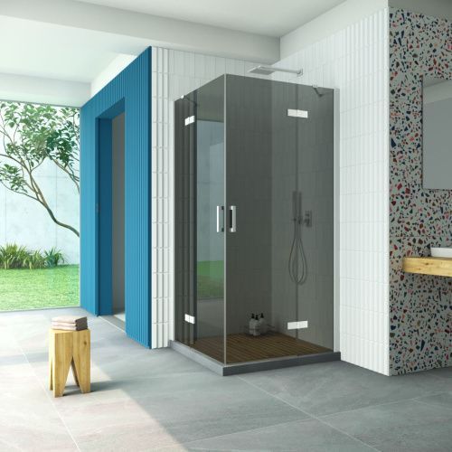 Душевой уголок Vegas-Glass AFA Retta AFA Retta 80 01 07 80х80 стекло тонированное профиль белый без поддона