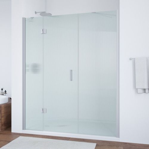 Душевая дверь Vegas-Glass AFP-F TUR+NOVO AFP-F NOVO 140 07 Moru L 140х190 стекло рифленое профиль хром