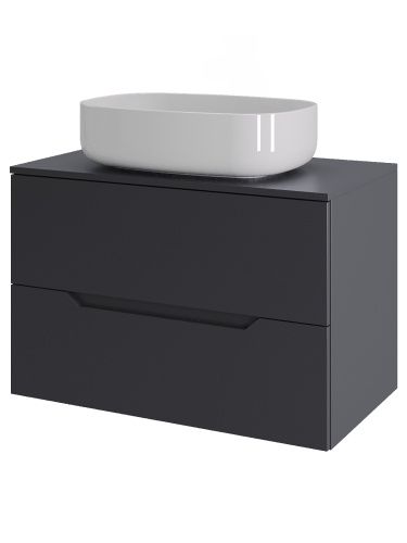 Тумба с раковиной Orange Line Li-70TugMDF+B07-540W 70х46х71 подвесная цвет графит матовый