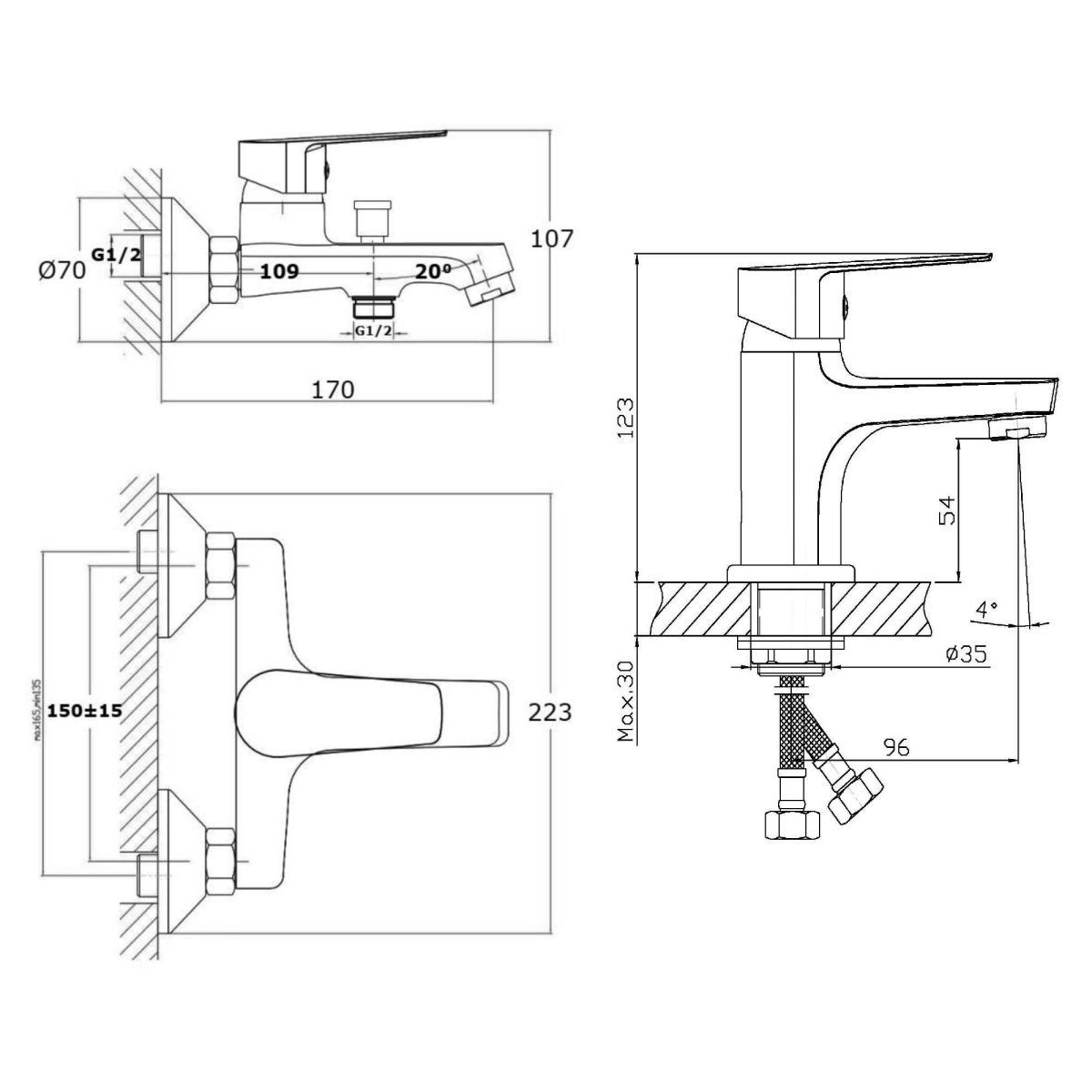 Душевой гарнитур Orange Loop M26-311cr настенный хром